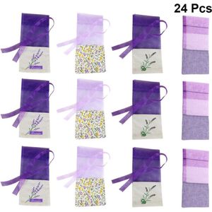 10Pcs Bloemen Printing Lavendel Tassen Lege Geur Pouch Zakjes Tas Voor Ontspannen Slapen Licht Paars