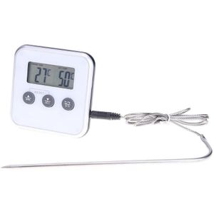LCD Digitale Elektronische Thermometer Timer Koken Keuken Voedsel Vlees Oven Temperatuur Meter Gauge met Rvs Probe Alert
