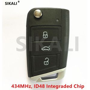 SIKALI Auto Afstandsbediening Sleutel Pak voor Skoda Octavia Superb Karoq Rapid 434 MHz met ID48 Chip