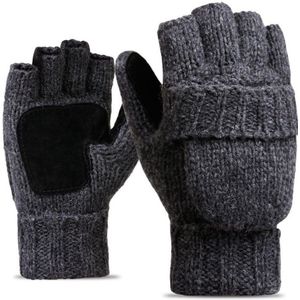 L. Spiegel Unisex Mannen Gebreide Vingerloze Dikke Warme Handschoenen Winter Vrouwen Zachte Warme Wanten Flip Handschoenen