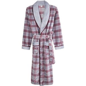 Plaid Gewaden Voor Mannen Warm Super Zachte Flanellen Coral Fleece Lange Badjas Heren Kimono Badjas Man Badjas Gewaden