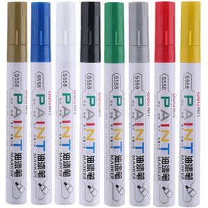 12 stuks marker pennen ronde neus sneldrogende graffiti pen rood/groen/blauw/gouden/geel marker pen deli S558