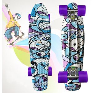 22 ""Skate Board Mini Cruiser Skateboard Plastic Galaxy Sterrenhemel Gedrukt Longboard Retro Banaan Fishboard Straat Outdoor Sport