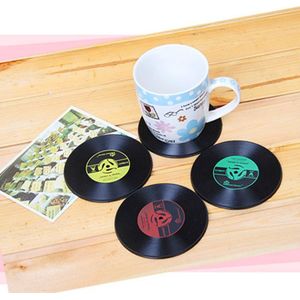 Aankomst Thuis Tafel Cup Mat Decor Koffie Drink Placemat Spinning Retro Vinyl CD Record Drankjes Onderzetters