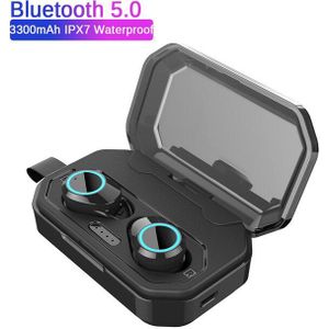 QCR T9 TWS Oortelefoon 9D Stereo Bluetooth 5.0 Draadloze Koptelefoon IPX7 Waterdichte 7000mAh LED Smart Power Bank Telefoon Houder