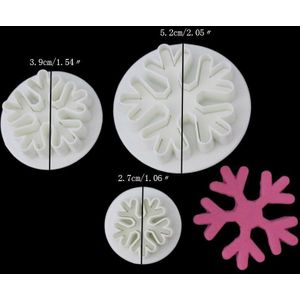 ilauke 6 stuks sneeuwvlokken fondant uitsteekvormen Kerstmis sneeuwvlokken uitsteekvormen, sneeuwvlokkenvormen uitwerper stempel, doe-het-zelf kerstuitstekers, eetbare taartdecoratieset