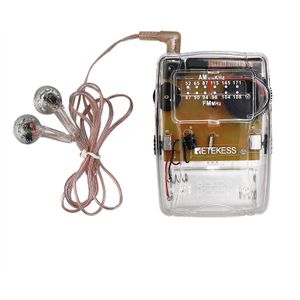 Retekess TR624 Transparante Draagbare Radio Am/Fm Pointer Tuning Ondersteuning Hoofdtelefoon, Gebruikt Voor Kerk Conferentie Museum Gids