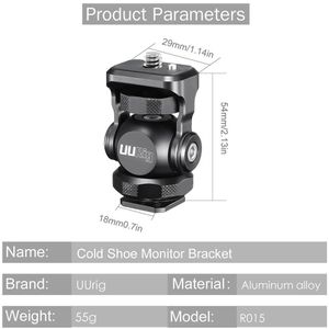 Uurig R015 Monitor Beugel Mini Balhoofd Met Koude Schoen Mount Gimbal Rig Voor Sony Canon Nikon Dslr Camera Accessoires Smartphone