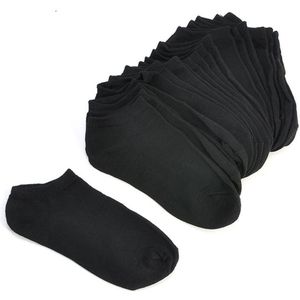10 Pairs Vrouwen Sokken Low Cut Ankle Katoen Boot Sokken Onzichtbare Ademende Effen Kleur Boot Sokken Zwart Wit Sport