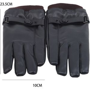 Zwart Pu Lederen Handschoenen Mannelijke Dunne Stijl Rijden Lederen Heren Handschoenen Antislip Volledige Vingers Palm Touchscreen