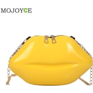 Vrouwen Rode Lippen Clutch Bag Dames Pu Lederen Ketting Schoudertas Bolsa Avondtasje Lippen Vorm Purse