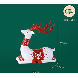 Kerst Sneeuwpop Kerstman Beer Ambachten Luxe Creatieve Nordic Dier Rode Kamer Gazon Decoraties Sculptuur Figuur Standbeeld
