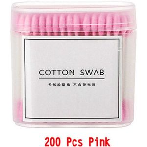 100/200 Pcs/Box Dubbele Hoofd Baby Wattenstaafje Pluizende Papier Sticks Wegwerp Wattenstaafjes Zachte Kids Neus Oren clean Stick