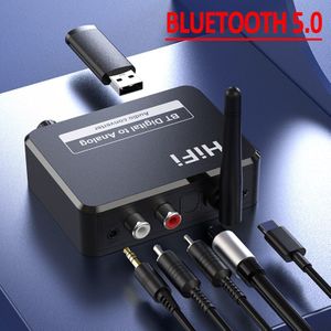 Digitaal Naar Analoog Audio Dac Converter Spdif Glasvezel Signaal Naar 3.5Mm 3.5 Aux 2 Rca Versterker Decoder Bluetooth 5.0 Ontvanger