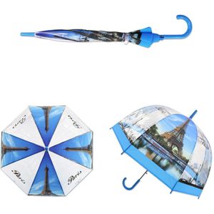 Britse Wind Serie Paraplu Eiffeltoren Paraplu Transparante Verdikte Apollo Vogelkooi Paraplu Rechte Handvat Paraplu