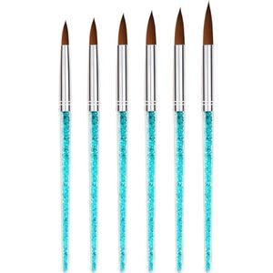 6 Stks/set Nail Art Potloden Gesneden Manicure Brush Sequin Staaf Crystal Potloden Ruwe Fijne Diy Nail Art Potloden Nail Gereedschap