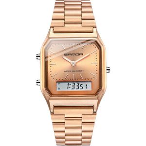 Sanda Goud Mannen Horloges Top Luxe Led Digitale Horloge Mannen 5ATM Waterdichte Rose Gouden Klok Zwart Relogio Masculino 747