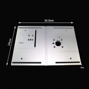 Aluminium Router Tafel Insert Plaat Cirkelzaag Flip Cover Plaat Met Mijter Gauge Gids Voor Tafel Zag Houtbewerking Werkbank Tool