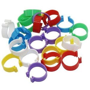 60 PCS Kip Eend Turkije Gans 2.5cm Clip Ring Kwartel Voet Ringen Gevogelte Carry Supplies 6 Verschillende Kleuren