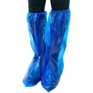 35 Paar Wegwerp Schoen Covers Blauw Regen Laarzen Laarzen Cover Transparante Waterdichte Non-Slip Overschoenen