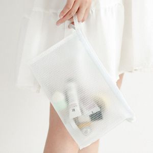 Wit Transparant Mesh Cosmetische Tas Waterdichte Pouch Make-Up Tas Bad Organizer Travel Toilettas Wassen Make Up Beauty Kit