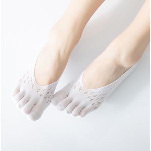 Women Five Toes Breathable Socks Summer Ultrathin Velvet Five-finger Invisible Anti-skid Boat Sock Ankle Sock for Women Girls
