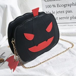 Halloween Pompoen Schoudertas Vrouwen Meisjes Casual Crossbody Pompoen Vormige Demon Keten Messenger Bag