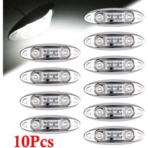 DC 12 V 24 V LED Side Marker Klaring Vis Vorm Truck van Trailer Wit Lamp Licht 10 pcs Trailer 3LED Lichten
