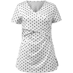 Dots Print Borstvoeding Shirt Moederschap Kleding Zomer V-hals Zwangerschap Tops Zwangere Vrouwen Nursing Wear