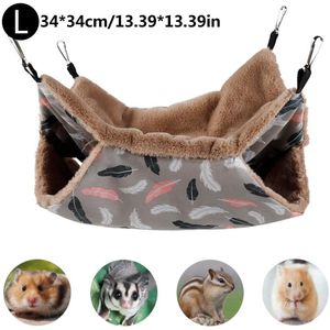 Kleine Huisdier Bed Hamster Hangmat Double-Layer Hangmat Hamster Opknoping Bed Kooi Voor Fret Eekhoorn Huisdier Warme Opknoping Nest
