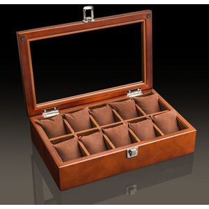 Horloge Doos Hout Horloge Display Box Organizer Zwart Top Horloge Houten Case Horloge Opslag Verpakking Geschenkdozen Sieraden Gevallen