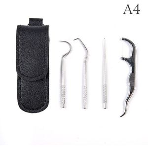 Roestvrij Staal Tandenstoker Set Orale Reiniging Tand Flossen Herbruikbare Hanger Tandenstoker Buis Sterker Dental Floss Cleaning Tools