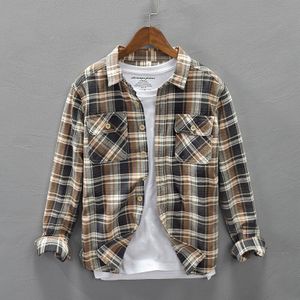 Plaid Shirts Voor Mannelijke Plus Size Leisure Heren 100% Katoen Herfst Winter Warm Flanel Casual Geruite Shirt Lange Mouw Tops y3437