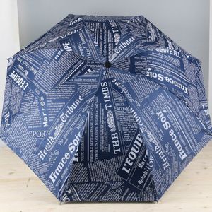 Opvouwbare Mini Handleiding Reizen Paraplu Regen Vrouwen Winddicht Ultraviolet-proof Zon Pocket Paraplu Mannen Zwart Wit Krant