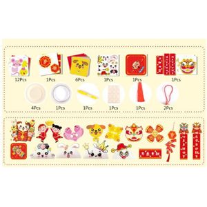 36 Stuks Van Lunar Nieuwjaar Decoraties Inclusief Lente Festival Coupletten Papier Rode Enveloppen Chinese Zegen Raamstickers