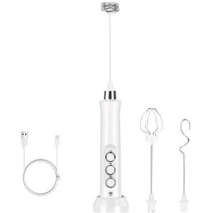 Usb Elektrische Mixer Voedsel Sap Blender 3 Speed Roestvrij Whisk Keuken Melkopschuimer Handheld Schuim Maker Voor Koffie Cappuccino