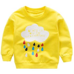 Herfst lange mouw Sweatshirt baby jongens en meisjes cloud en regen afdrukken toevallige Sweater