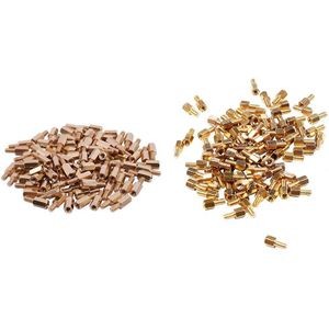 200 Stuks Messing Hex Stand-Off Spacer: 100 Stuks Messing Hex Standoff Spacer Schroef Vrouw Naar Man 5Mm + 6Mm M3 3Mm & 100pcs M3 Mannelijke Vrouwelijke