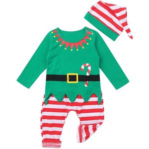 Dpois Pasgeboren Peuter Kerst Elf Cosplay Kostuum Baby Kids Jongens Meisjes Eerste Verjaardag Fancy Dress Xmas Role-Playing Games pak