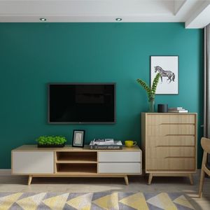 Waterdicht En Vlekbestendig Pauw Blauw En Groen Pure Pigment Kleur Behang Moderne Minimalistische Slaapkamer Woonkamer