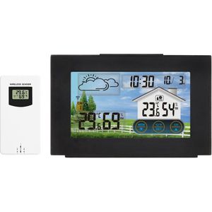 Weerstation Contact Screen Wireless Indoor Outdoor Temperatuur Vochtigheid Meter Digitale Wekker 1-3 Sensor