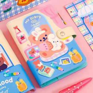 Leuke A6 Bindmiddel Notebooks En Tijdschriften Spiraal Dagboek Beer Notepad 6 Ringen Agenda Planner Kawaii Note Boek Meisjes Dagelijks Schetsboek