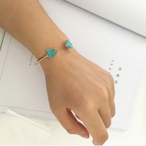 Punk Mode Armband Persoonlijkheid Eenvoudige Geometrische Wit/Blauwe Driehoek Armband Lady Verkoop