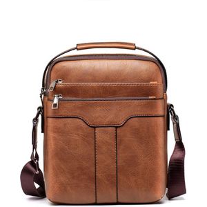 Mode Eenvoudige Business Aktetas Tas Lederen Laptop Tas Casual Man Schoudertassen Mannelijke Crossbody Handtas