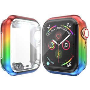 Horloge Shell Voor Apple Horloge 6 5 4 Se 44Mm 40Mm Soft Tpu -Proof Glas Kleur case Voor Iwatch 6 Case 44Mm 40Mm Waterdichte Case