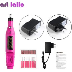 Elektrische Nail Art Boor Machine Pen Apparaat Manicure Frezen Sander Pedicure Kit Plug Opladen