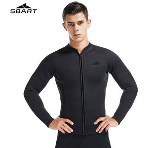 Sbart 3 Mm Lange Mouw Neopreen Wetsuit Mannen Top Zwart Zonnebrandcrème Uv Surfen Houden Warme Jas Voor Duiken Zwemmen Jumpsuit shirt