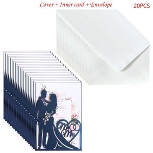 20 Stks/set Cut Mr & Mrs Wedding Uitnodigingen Kaart Nodigen Enveloppen Kit Bridal Shower Engagement Feestartikelen Y5LE