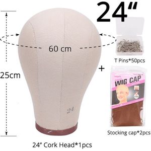 21 24Inch Grote Mannequin Hoofd Pruik Hoofd Kurk Canvas Hoofd Oefenpop Hoofden Pruiken Display Styling Met Stand 50 stuks T Pins 2 Stuks Cap