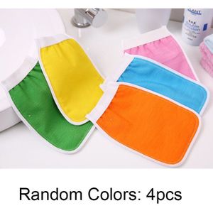 2/4Pc Multifunctionele Douche Handschoenen Body Reiniging Wrijven Terug Badhanddoek Dubbelzijdige Scrub Peeling Mitt Dode huid Verwijderen Borstel